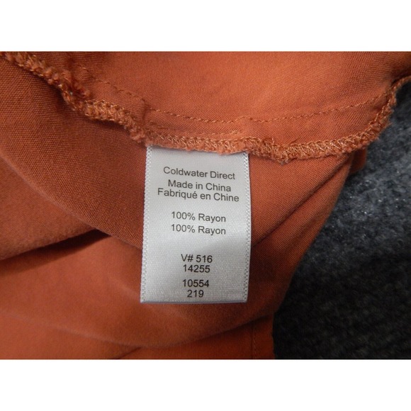 Coldwater Creek Button Up Shirt Plus Size‎ 1X Womens Red-Orange Short Sleeve * - Picture 5 of 9